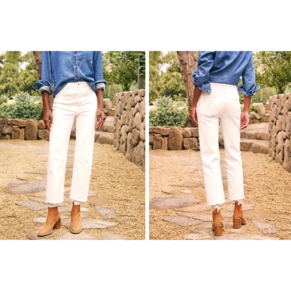 NWT Frank & Eileen Monaghan Mom Jean Italian Vintage Denim Cream Size 32